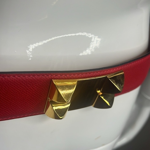 Hermes Sz 75 Red Calfskin COLLIER DE CHIEN Belt GM - Picture 9 of 14